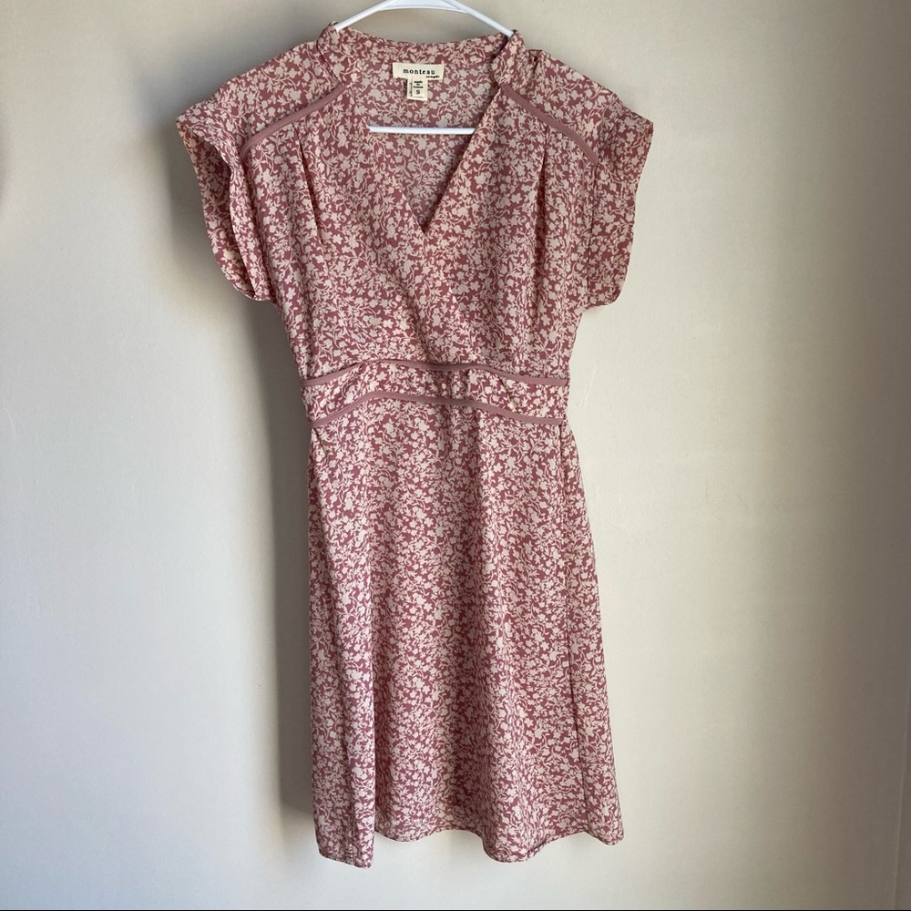 Monteau Pink floral dress size small